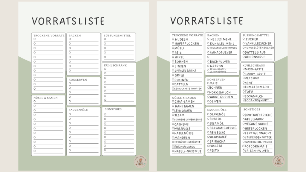 VEGANE VORRATSLISTEN ZUM DOWNLOAD&nbsp;(PRINTABLE)